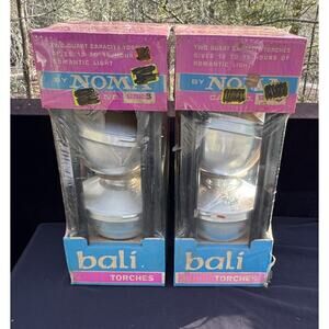 2 MCM 2 Qt Bali Tiki Torches & Poles By NOMA New In Box Unopened